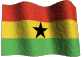 Bandeira Nacional da República de Gana - Usa as cores populares da Pan-African da Etiópia.