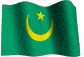 Bandeira Nacional da Repblica Islmica de Mauritnia - A lua crescente, a estrela e a cor verde so smbolos tradicionais do Isl.